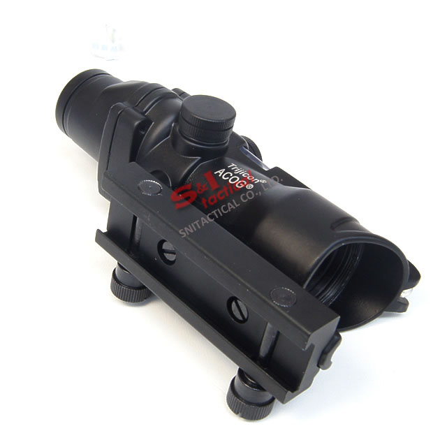 4x32 ACOG Style Scope w/ real Red Green Fiber Crosshair